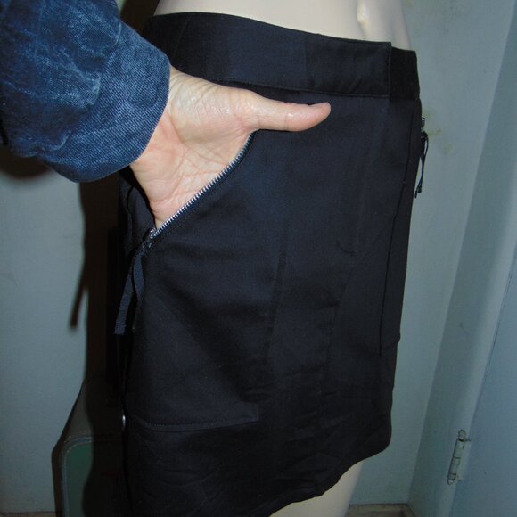Punk Ideology Black Zippered Cotton Stretch Mini Skirt Grunge Whimsigoth Womens - Picture 6 of 8